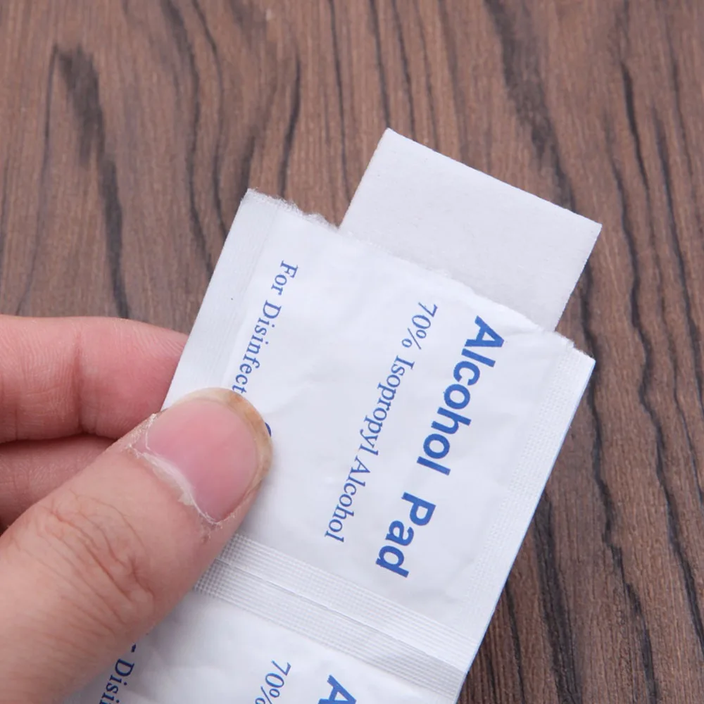 

100pcs/box Alcohol Wipe Pad Medical Non-woven Fabric Wet Wipes Disposalble Skin Cleanser For Home First Aid Sanitizing