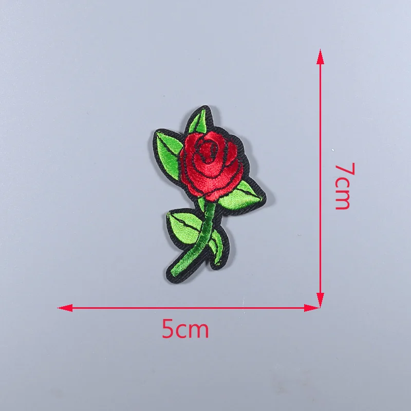 Цветок Роза флорет смешанный красный розовый Железный на вышитые патчи Одежда