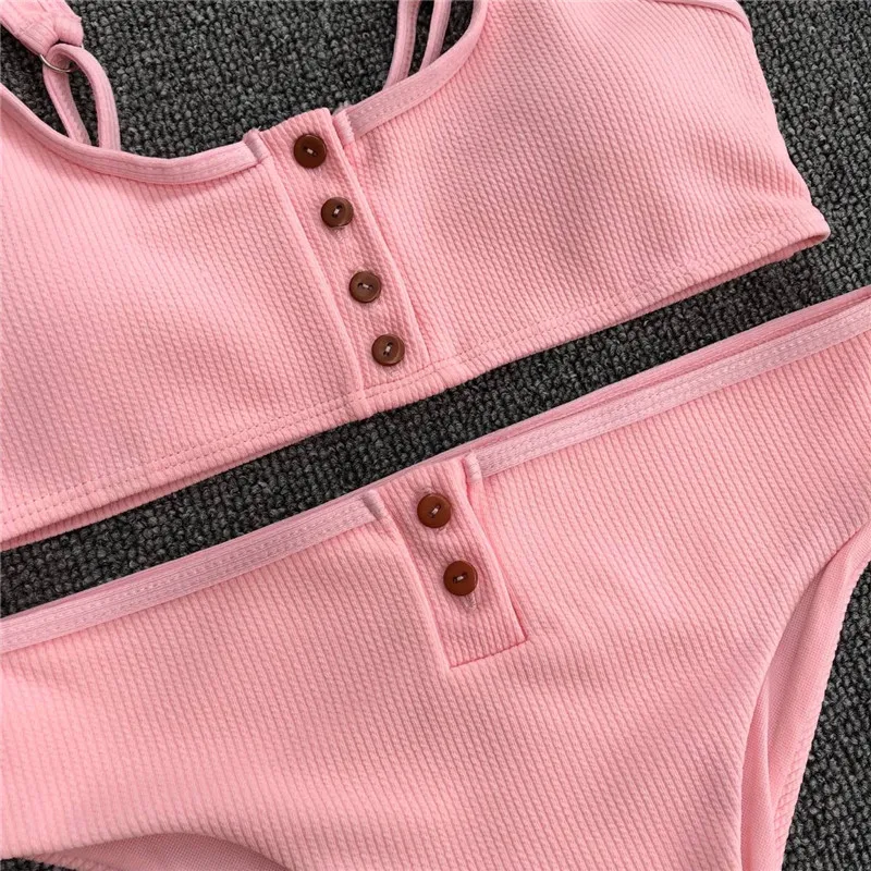 Бикини 2019 женский купальник сексуальный Maillot De Bain Femme Кнопка купальный костюм для