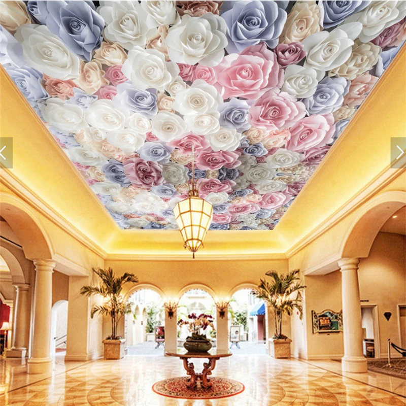 

Обои на заказ, большие, HD, с цветами розы, для потолка, гостиной, спальни, дивана