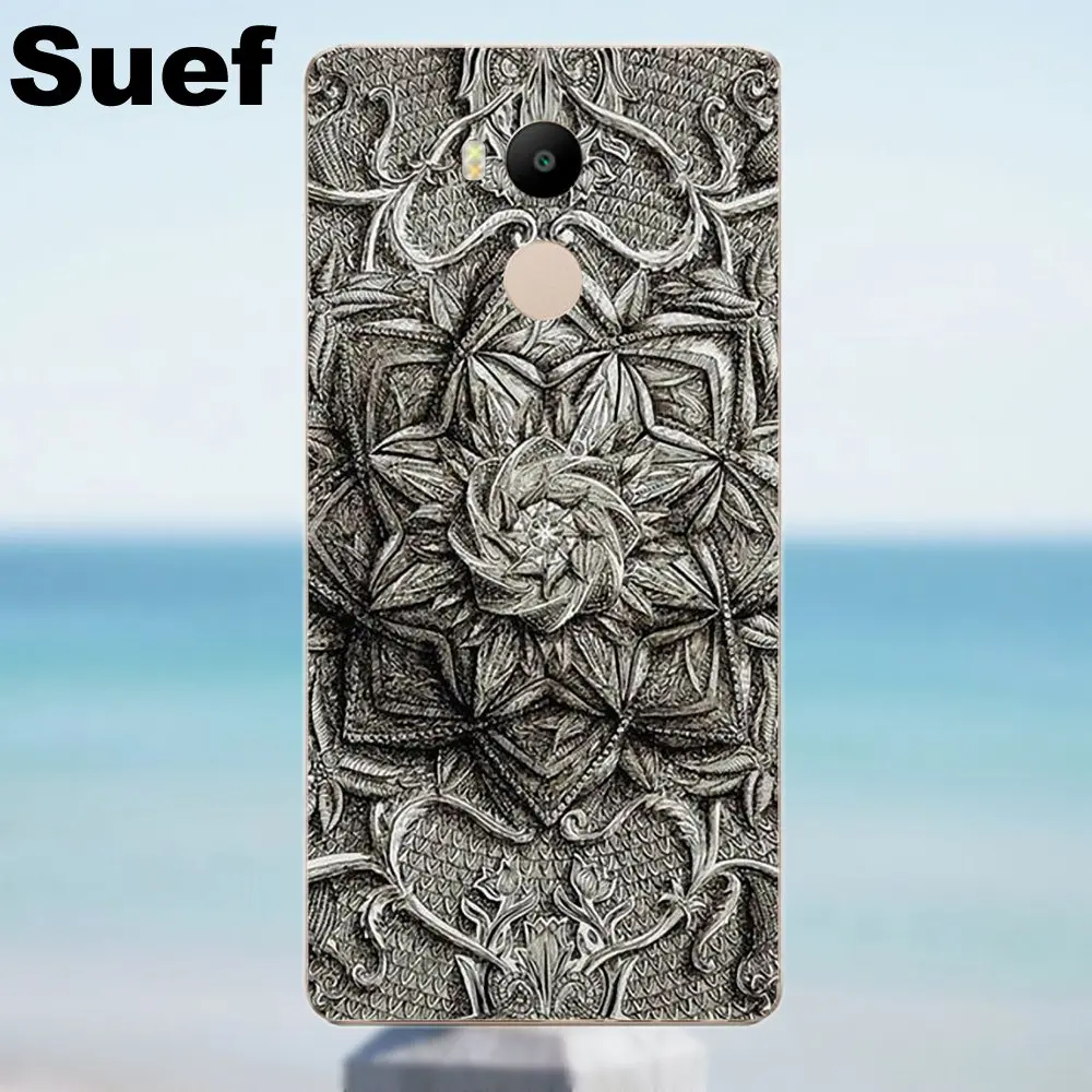 Чехол из мягкого ТПУ Suef для Xiaomi Redmi 4 3 3S Pro Mi3 Mi4 Mi4i Mi4C Mi5 Mi5S Mi Max Note 2 серый цветочный