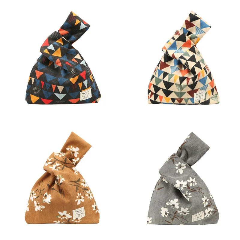 Японский стиль печать вельветовые пакеты для хранения Drawstring чай подарок конфеты