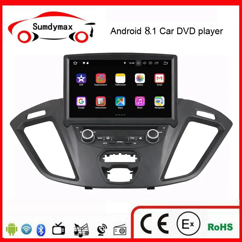 Android 8 1 четырехъядерный &quotавтомобильный DVD Мультимедиа gps для Ford Transit custom 2016 с