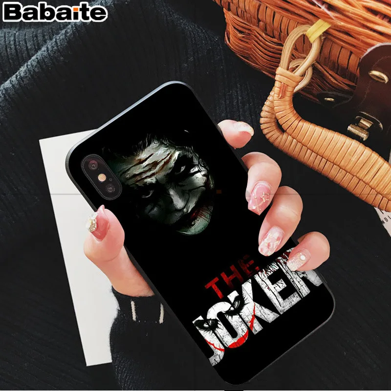 Babaitemic Бэтмен Джокер Харли черный мягкий чехол для телефона iPhone 5 5Sx 6 7 7plus 8 8Plus X XS MAX XR - Цвет: A13