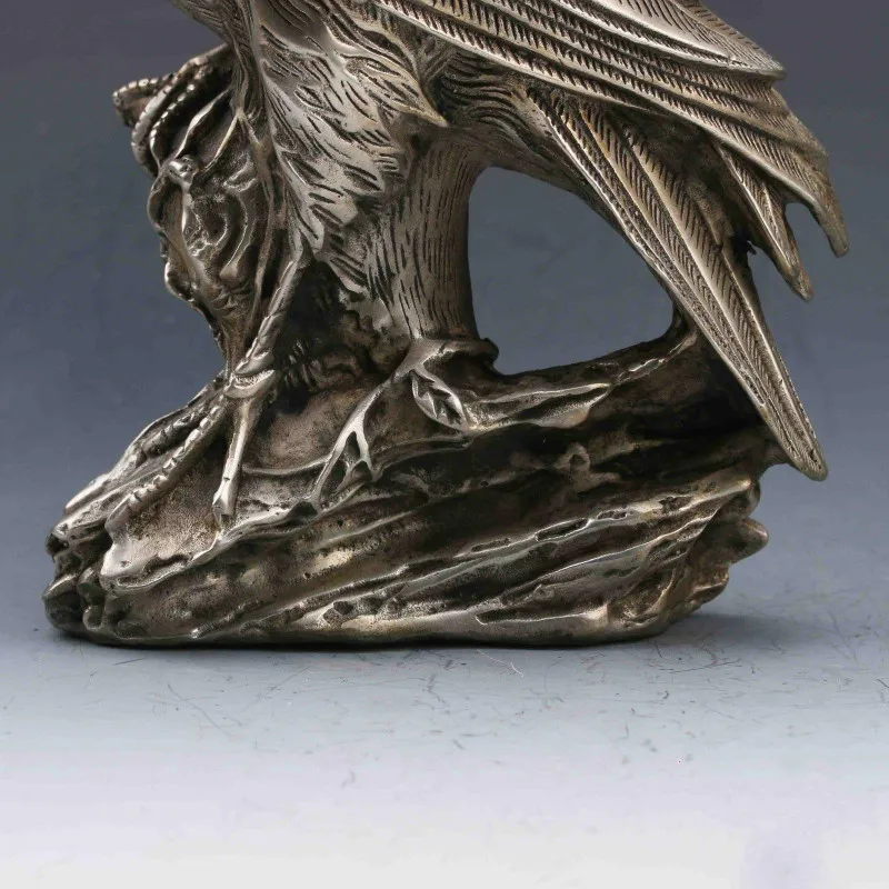 

Bronze statues Vintage Eagle Statue Copper Silver Plated Home Hotel Decoration Sculpture Collection Gifts mx4271738