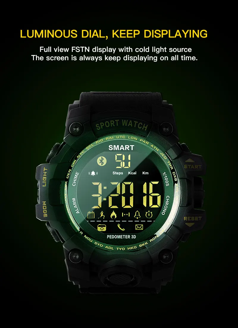 EX16S, умные часы, камуфляжные, камуфляжные, спортивные часы, мужские, для бега, шагомер, монитор сна, напоминание о звонке, секундомер, водонепроницаемые часы