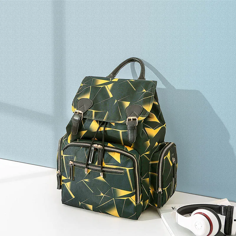 floral yellow Сумка для подгузников, рюкзак для мам, сумка для детской коляски, водонепроницаемая сумка Оксфорд, сумка для пеленки для ухода, сумка для беременных, дорожная сумка с цветочным принтом - Цвет: floral yellow