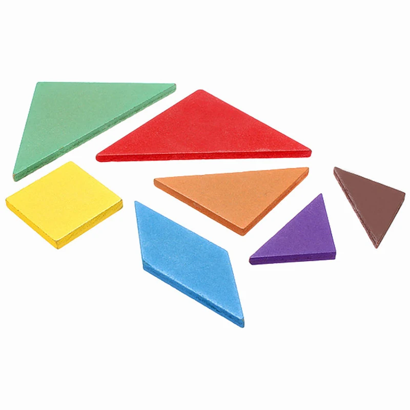 Детский деревянный пазл Tangram радужного цвета детская деревянная головоломка