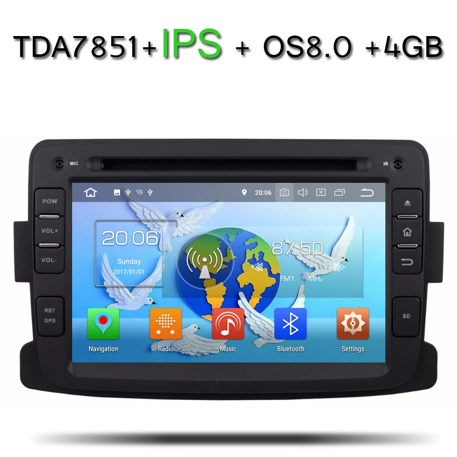 HD ips Android 8 0 для Renault Duster 2012 2013 4 Гб ram автомобильный DVD плеер с gps навигатором карта RDS