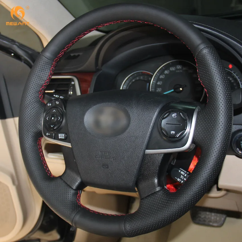 MEWANT черный чехол рулевого колеса автомобиля из натуральной кожи для Toyota Camry 2012 2013