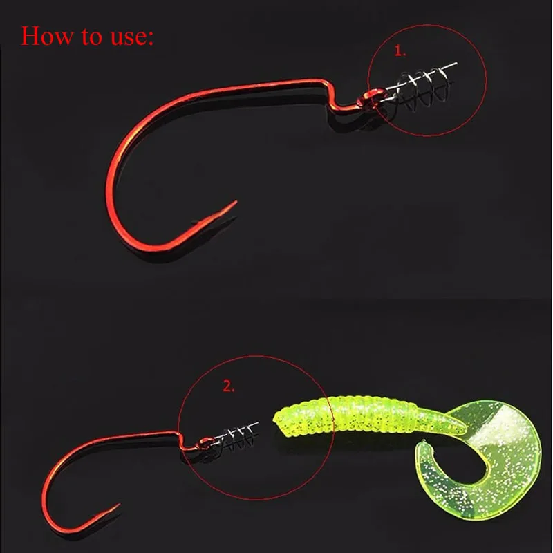 20 шт. рыболовные приманки зафиксированный крючок Pin защелки иглы мягкие черви для