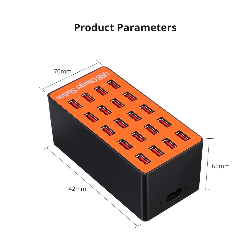 USB-разветвитель 100 Вт 20 портов USB настенное зарядное устройство адаптер