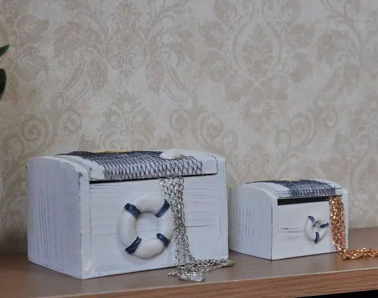 Средиземноморском стиле ящик для хранения шкатулка ручной работы Деревянная