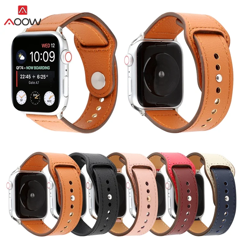 AOOW натуральная кожа петля ремешок для apple watch группа 4 42 мм, 38 мм, correa, ремешок для наручных часов iwatch, версия 44 мм 40 мм, версия 3, 2, 1 часы браслет