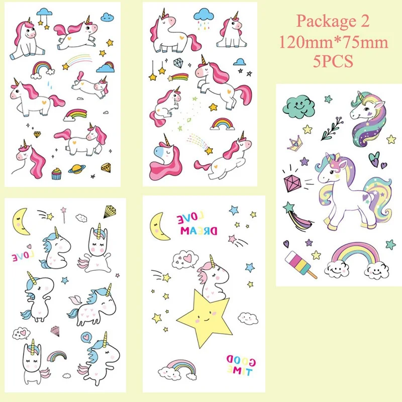 Unicorn Stickers 2 Taoup повязка на голову с единорогом, вечерние украшения на день рождения для детей, декор в виде единорога Horms, праздничные вечерние принадлежности для детского душа - Цвет: Unicorn Stickers 2