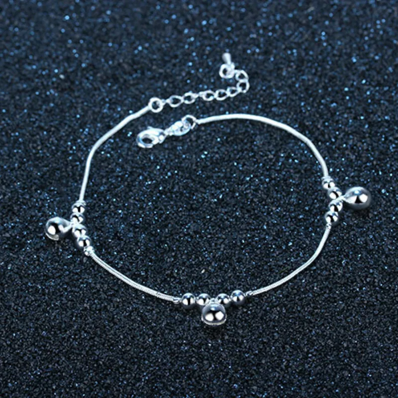 Летний стиль Шарм серебряные цепочки ножной браслет Белл бусы на лодыжке