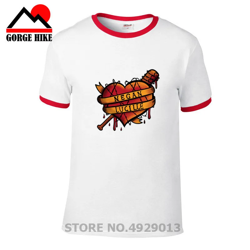 Известный The Walking Dead Negan Lucille Camiseta Футболка мужская ТВ футболка с круглым вырезом