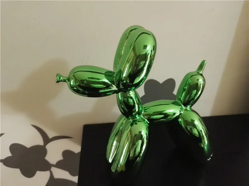 

Green Metallic Medium SIZE Balloon Dog Figurine Statue Pop Art Crafts Ornament Resin Craft Best Love Gift , Free Shipping