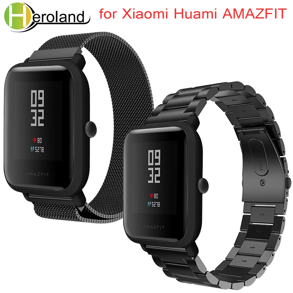 Ремешок для Xiaomi Huami Amazfit Bip Youth/Amazfit GTS Смарт-часы 20 мм браслет на запястье Миланская Петля Металл Нержавеющая сталь