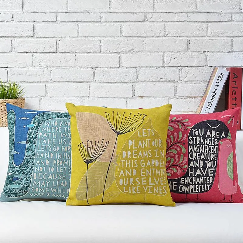 Хит продаж наволочка из хлопка с рисунком одуванчика для дивана Офисная задняя