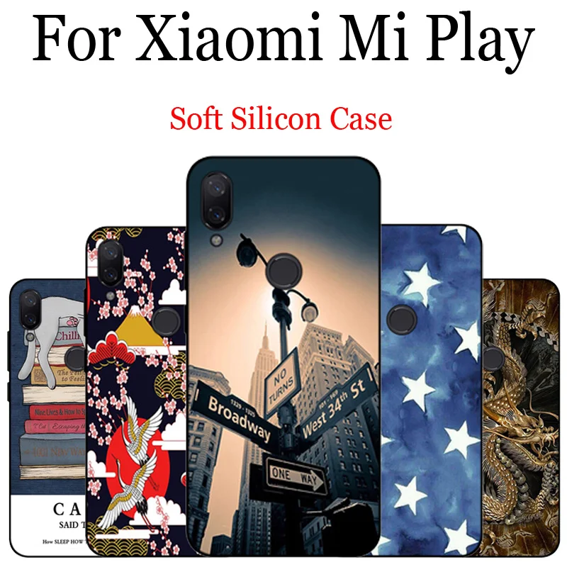 Мягкий чехол накладка с рисунком из мультфильма HD для Xiaomi Mi Play мягкий силиконовый