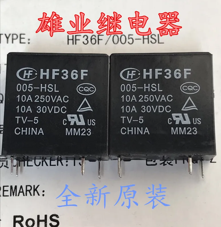 

Реле JZC-36F 5VDC HF36F 005-HSL 10A4PIN