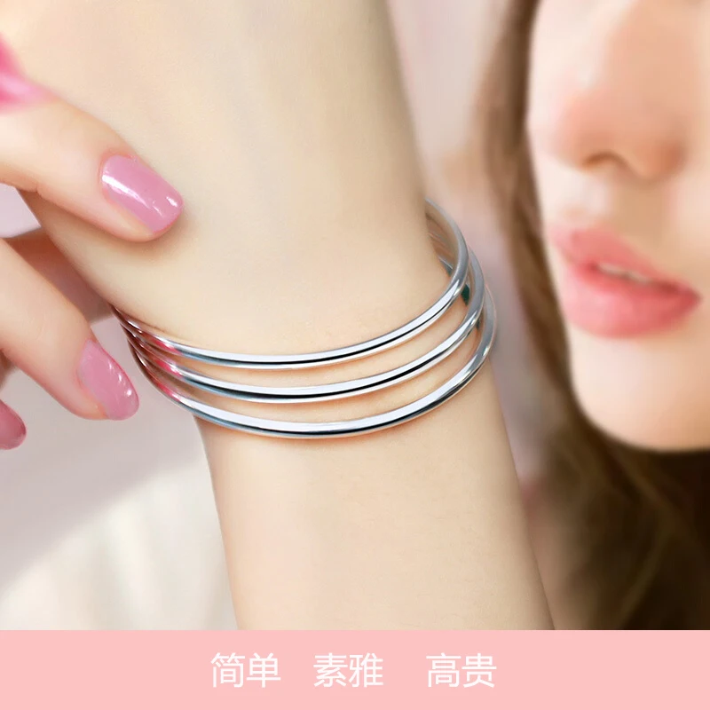 Элегантный Сияющий 925 Серебряный ювелирный браслет ювелирные изделия хорошее