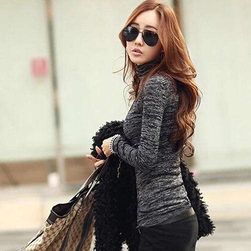 Fashion Lady Turtleneck Long Sleeve Jumper Sweater Knitwear Shirt Autumn Top |
