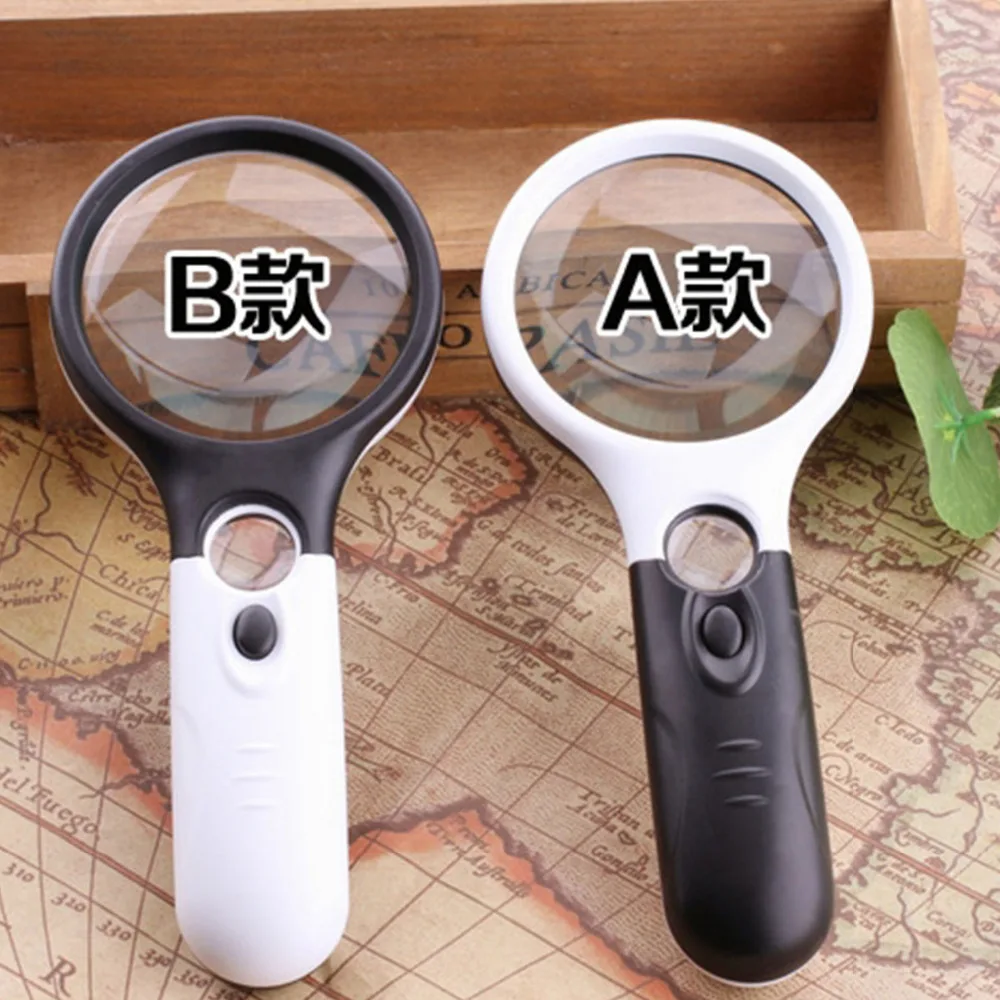 

3 LED Light 45X Magnifying Glass Lens Handheld Mini Pocket Microscope Reading Jewelry Loupe Antique Evaluating High Definition