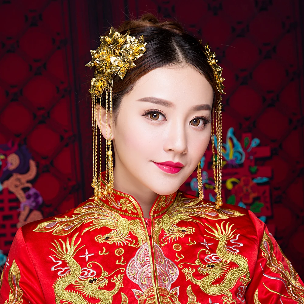 Классические свадебные волос Щупы для мангала золото Цвет Винтаж Традиционный