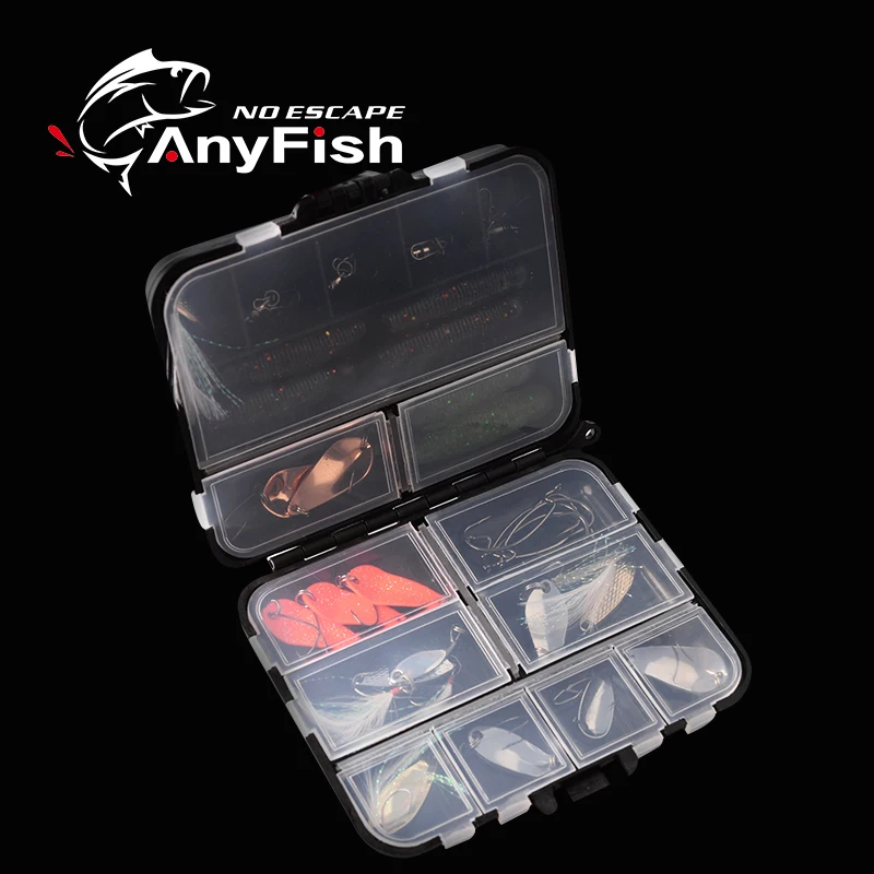 Ящики для рыбалки ANYFISH TB-026 12*9*3 5 см Пластиковые снасти ловли карпа приманки черный