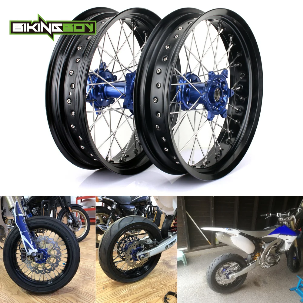 BIKINGBOY 17 &quotx3.5 17&quot x4.5 супермото для YAMAHA YZ250F YZ450F YZ 250 450 F 2014 2015 2016 2017 2018 передние