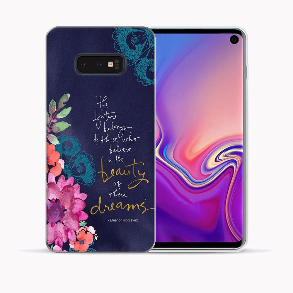 Мягкий чехол из ТПУ с цитатами цветочным рисунком единорога для Samsung Galaxy S10 E Plus Lite