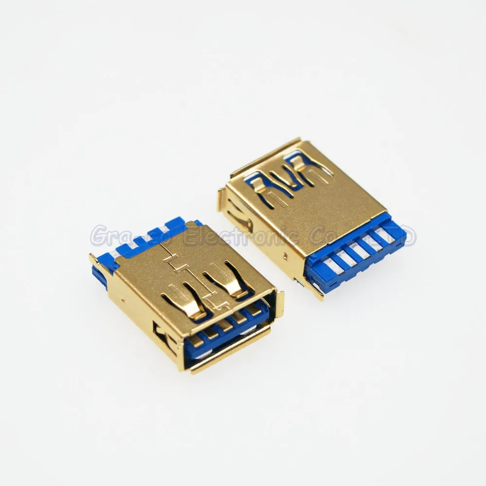 Позолоченная розетка для обжима 100 шт. 24 K USB-A 3 0a | Электроника