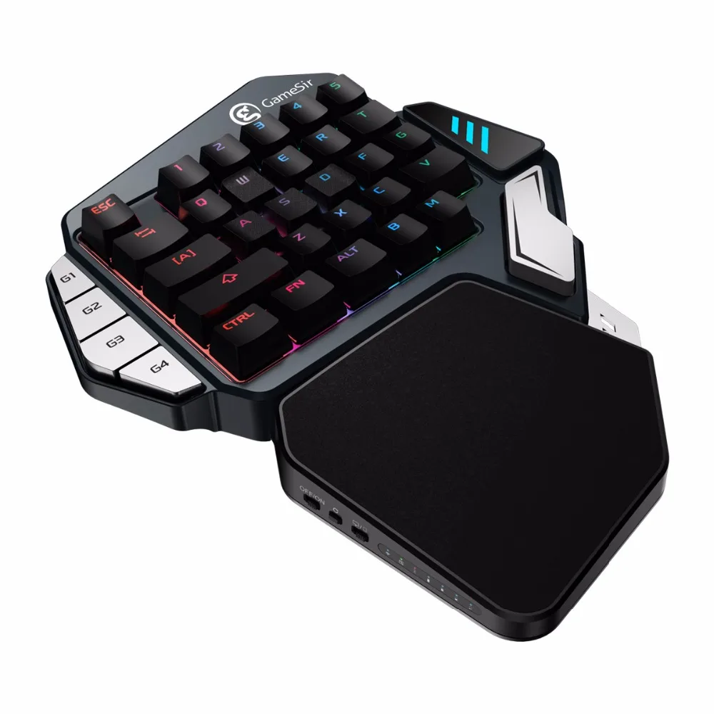 Игровая клавиатура GameSir Z1, клавиатура с одной рукой Cherry MX red/Механическая синяя ось/BattleDock, игровая мышь опционально
