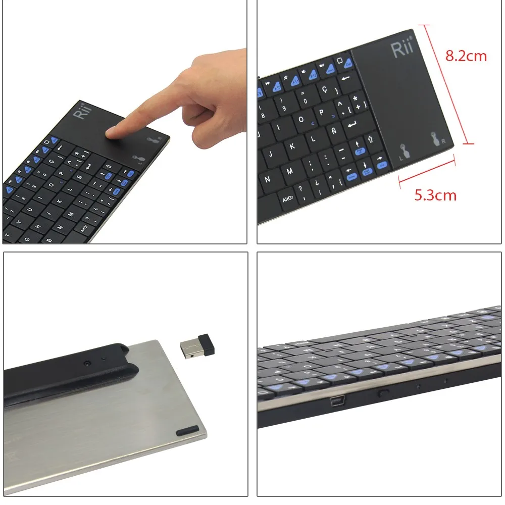 2 4G Беспроводная ультратонкая клавиатура QWERTY с сенсорной панелью