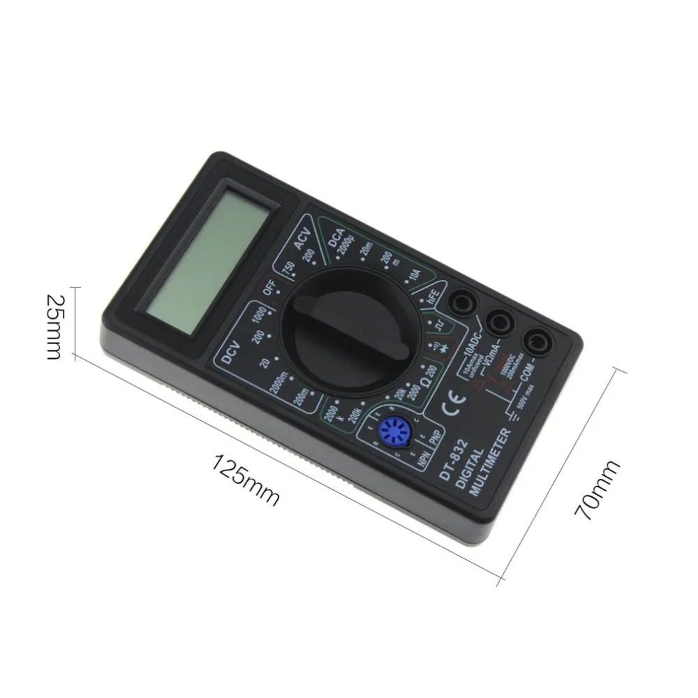 DT 832 Цифровой мультиметр 1999 отсчетов AC/DC Ампер Вольт Ом тестер Вольтметр