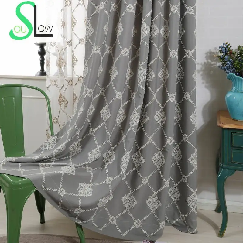 Современные хлопковые занавески Slow Soul французские шторы с вышивкой из органзы