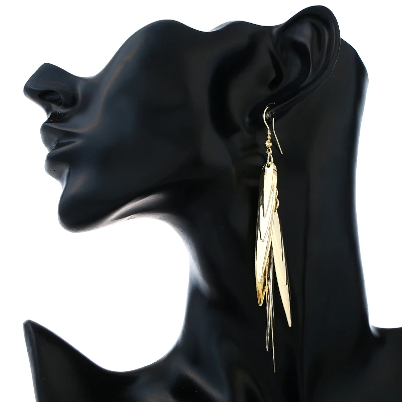 Korean version Style Vintage Long Earrings metal Multi-layered Tassel long For Jewelry 2019 New | Украшения и аксессуары
