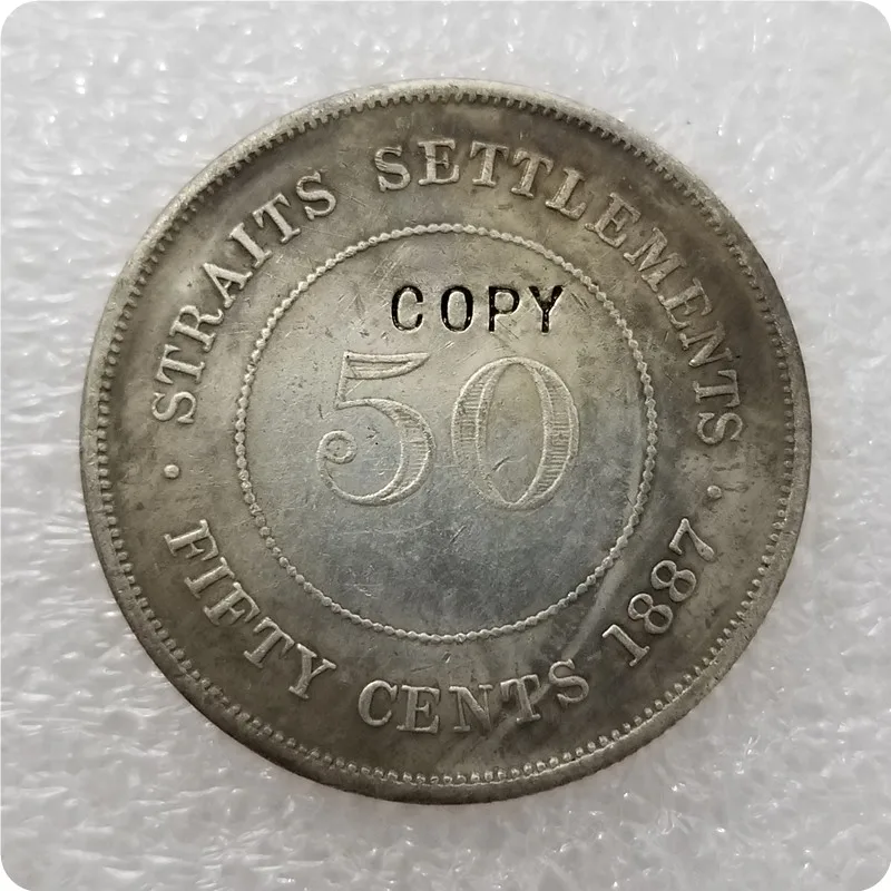 1886-1901 проливов королевы Виктории 50 процентов копии монет - Цвет: 1887