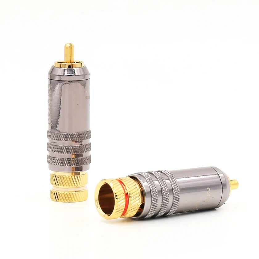 WBT Hi-End 24K позолоченный штекер RCA прочный разъем винты пайка Блокировка Аудио Видео