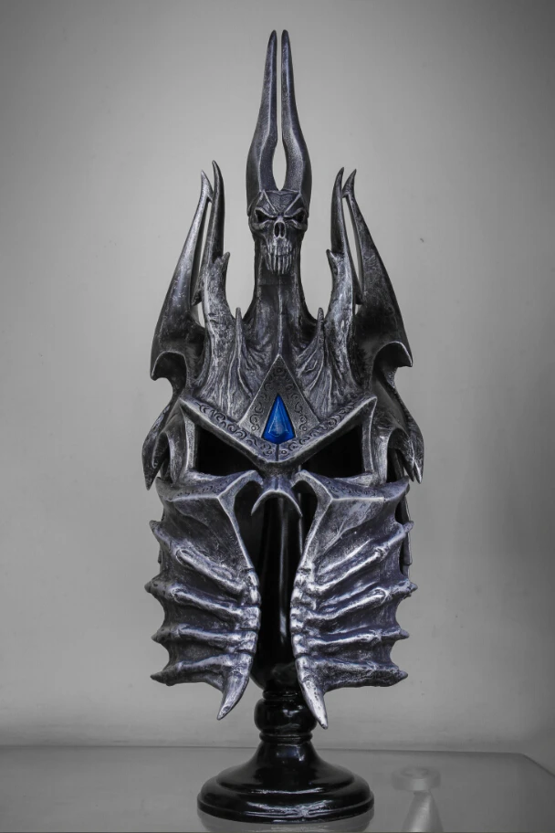 [Забавные] 1:1 WOW Lich King фигурка со шлемом смолы игрушки включают в себя стенд Коллекция Модель для взрослых Карнавальный костюм вечерние подарок