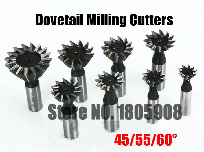 1PCS 45/55/60 Degree HSS Dovetail Cutter End Mill Milling 10mm 12mm 14mm 16mm 18mm 20mm 25mm 30mm 32mm 35mm 40mm 45mm 50mm 60mm