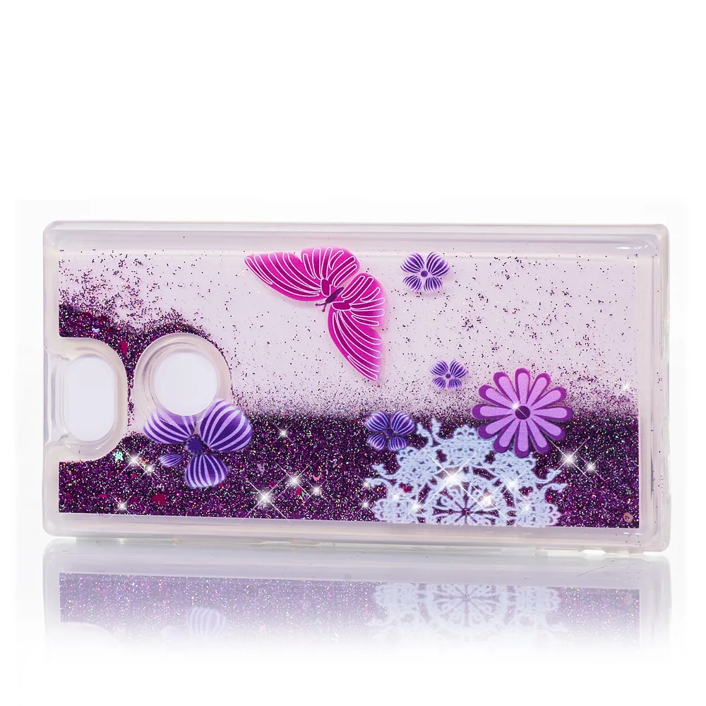 Блестящий чехол для Sony Xperia XA2 бампер с блестками жидкости и зыбучим песком H4113 H4133