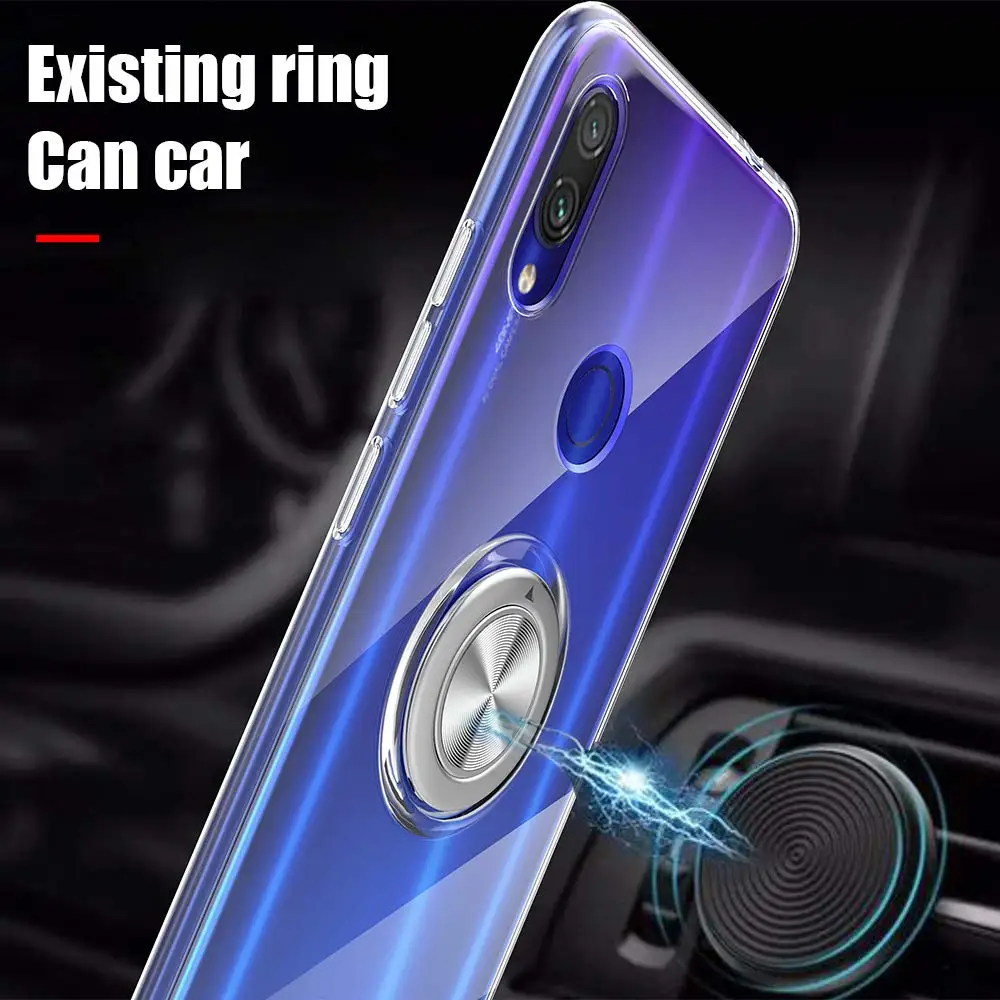 Чехол для Xiaomi mi 9 se 8 lite мягкий прозрачный защитный чехол с кольцом и подставкой
