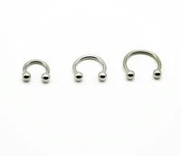 steel horseshoe 316l surgical steel nose labret ear piercing hoop ring eyebrow universal 16g body jewelry wholesale
