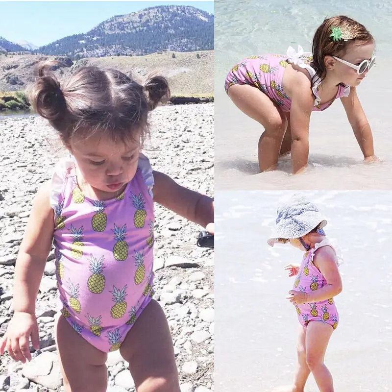 Детский комплект бикини для маленьких девочек купальник одежда купания цельные