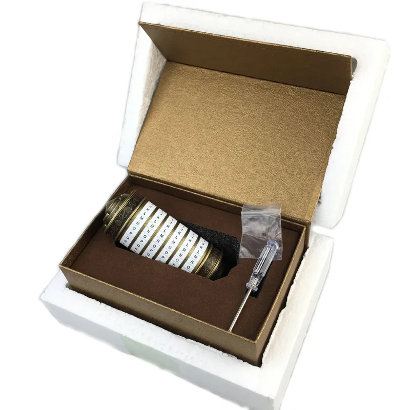White with box Волшебство! Развивающие игрушки металлические замки-криптекс идеи подарка да Винчи кодовый замок для женитьбы любовника побега камерный реквизит получить 2 бесплатных кольца - Цвет: White with box