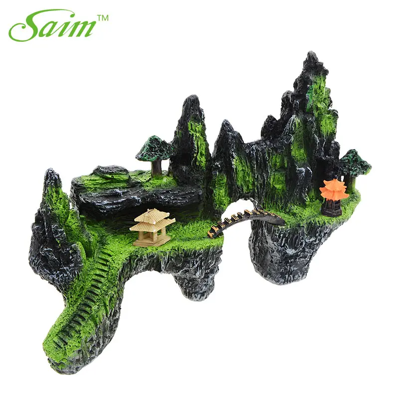 Декоративные камни Saim для аквариума искусственные с видом на гору скрывающие