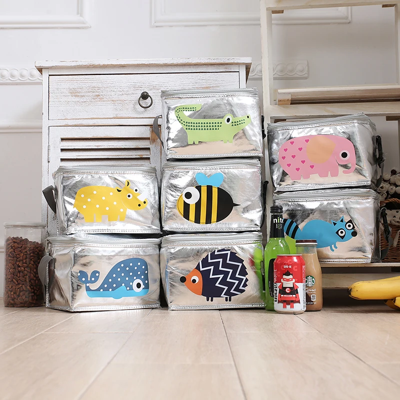 6 л мультяшный КИТ пчелы слон ежик термоизолированная складная сумка холодильник